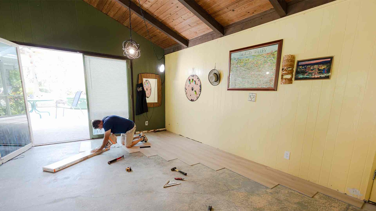 Rob laying flooring