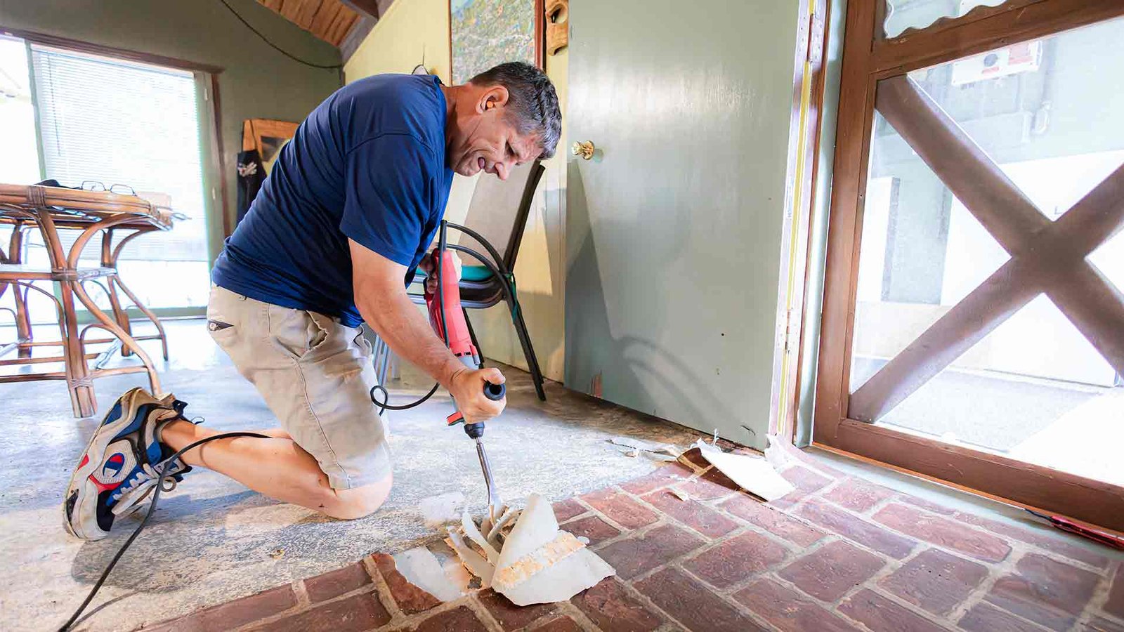 rotory drill on flooring